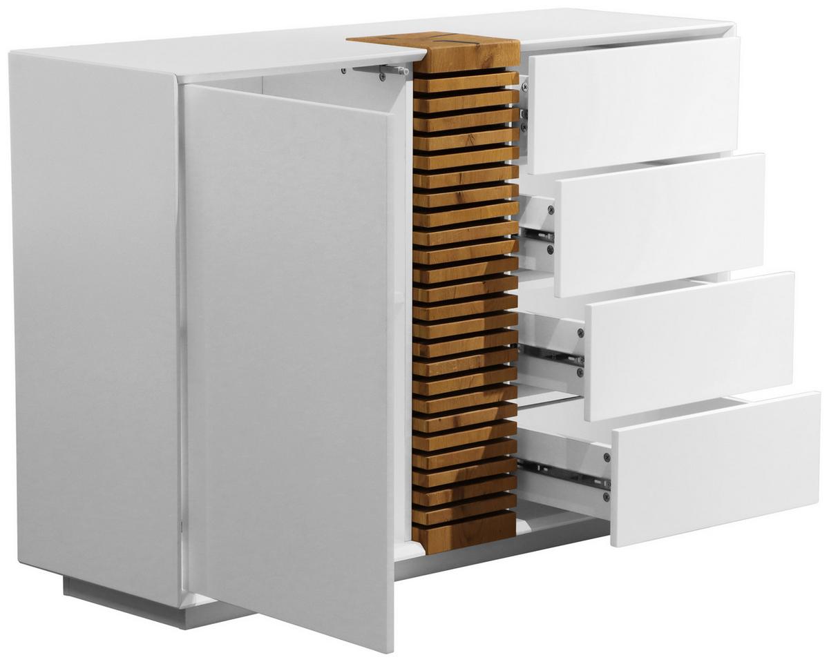 Sideboard Giovanni Weiss/Eichefarben - Weiss/Eichefarben, Modern, Holz/Holzwerkstoff (120/85,5/40cm) - Premium Living