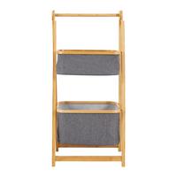 REGAŁ DO PRZECHOWYWANIA MISAKI - ciemnoszary, Modern, drewno/tkanina (44/35/99cm) - Bessagi Home