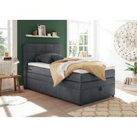 Boxspringbett Tacoma 3 inkl. Topper ca. 120x200cm Anthrazit - Anthrazit, KONVENTIONELL, Kunststoff (120/200cm) - MID.YOU