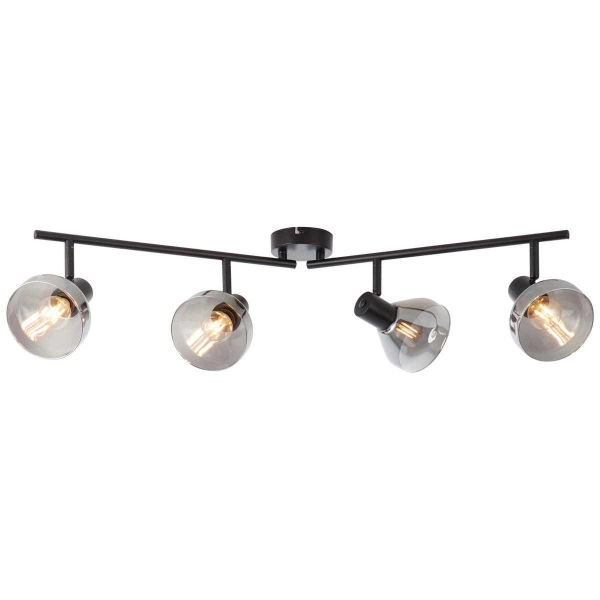 Deckenleuchte Reflekt Schwarz max.  18 Watt - Schwarz, Design, Glas/Metall (19,5/89/20cm) - Brilliant