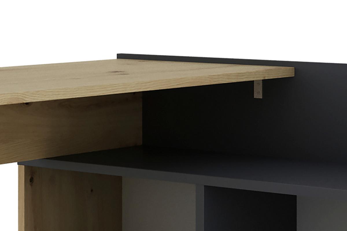 ECKSCHREIBTISCH BERNI - Graphitfarben/Eiche Artisan, MODERN, Holzwerkstoff (102/80/77,5cm) - MID.YOU