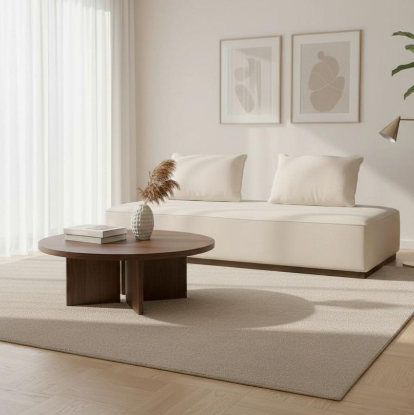 2-SITS SOFFA CHRISTINA - beige/valnötsfärgad, Modern, trämaterial/trä (215,5/87/106cm) - Bessagi Home