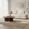 2-SITS SOFFA CHRISTINA - beige/valnötsfärgad, Modern, trämaterial/trä (215,5/87/106cm) - Bessagi Home
