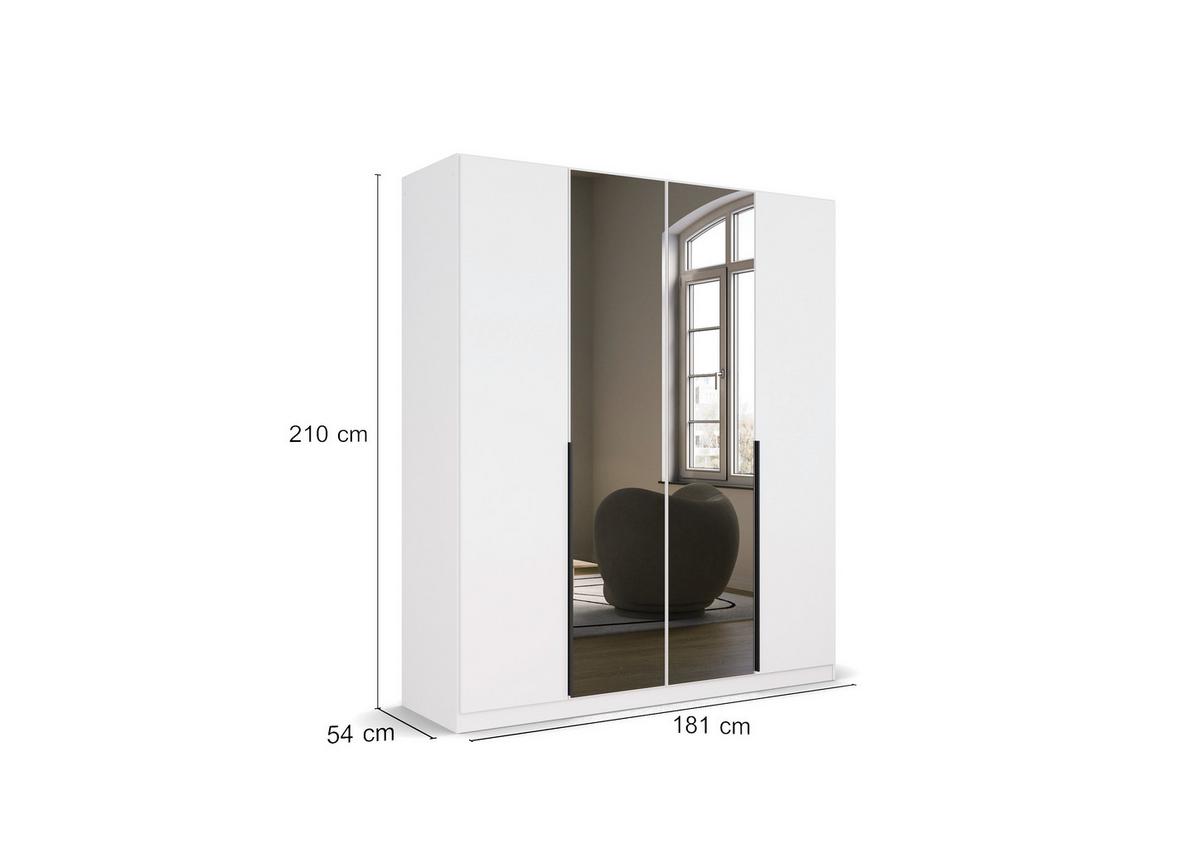 Ormar S Klasičnim Vratima Skyla - bijela/siva, Moderno, drvni materijal/metal (181/210/54cm) - Modern Living