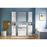 Kopalnica Linus, Bela - srebrne barve/bela, Moderno, umetna masa/steklo (120cm) - MID.YOU