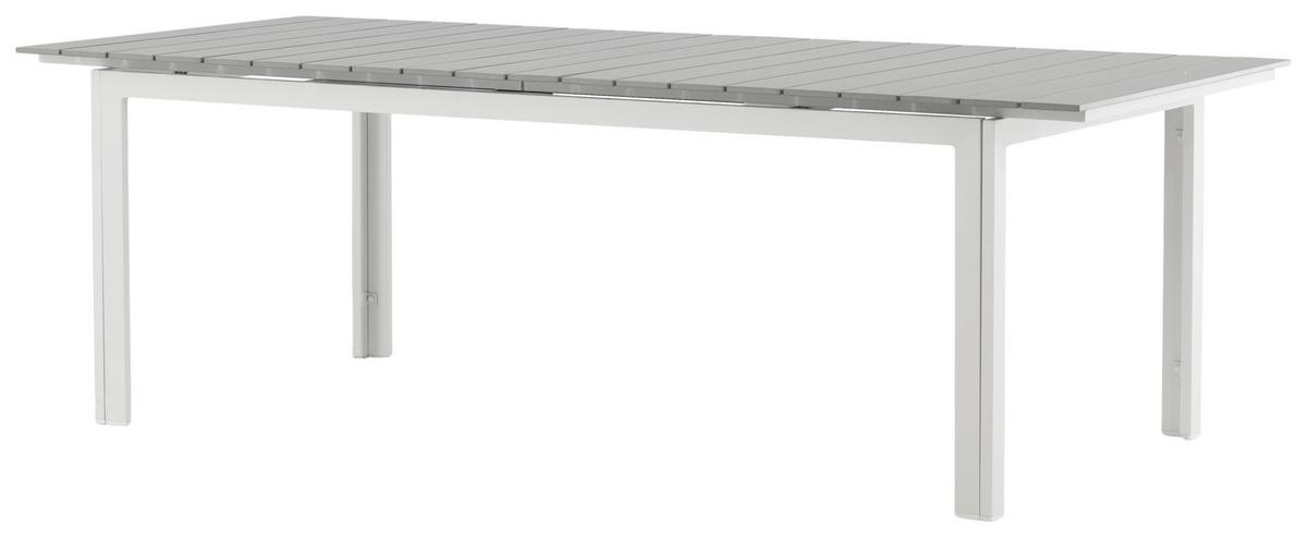 GARTENTISCH LEVELS - Weiß/Grau, KONVENTIONELL, Metall (229/100/75cm) - Gardenson