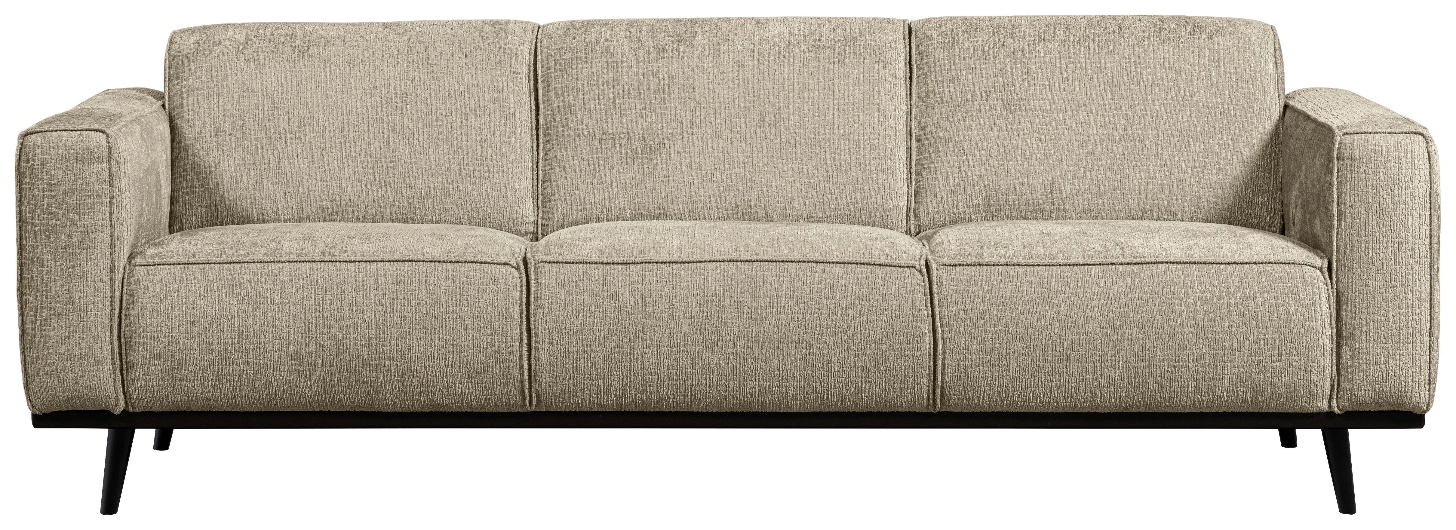 3-SITZER-SOFA Statement Naturfarben B: 230cm - Schwarz/Naturfarben, Design, Holz/Textil (230/77/93cm) - Livetastic