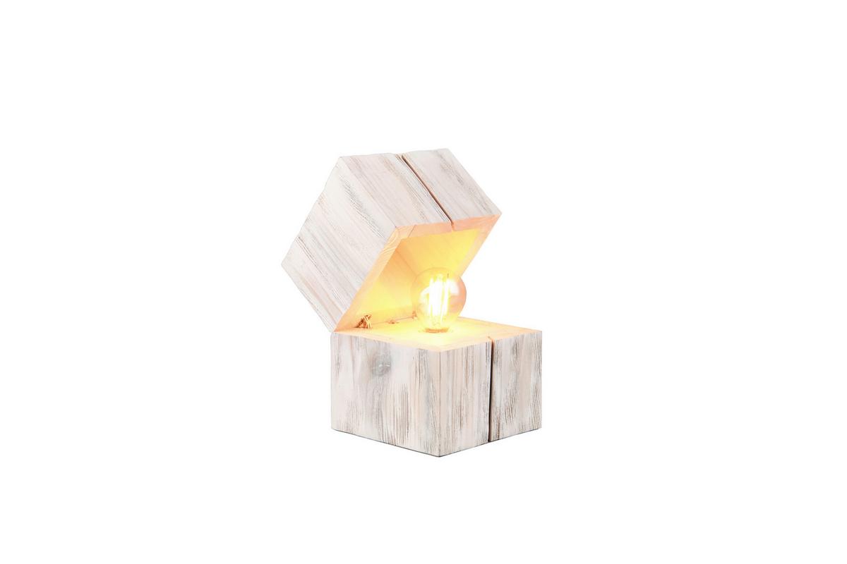 Tischleuchte Treasure in Weiß max. 2 Watt - Weiß, Trend, Holz (12/12/16cm) - Trio Leuchten