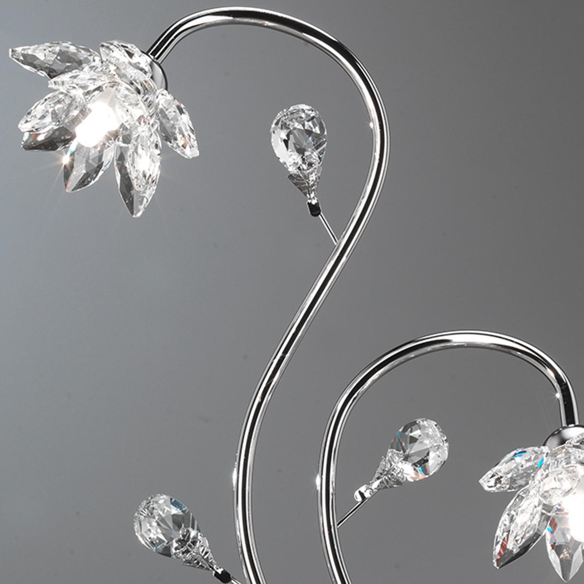 Kristall-Tischleuchte Ninfea Chromfarben max. 3 Watt - Chromfarben, KONVENTIONELL, Glas/Metall (40/80cm)