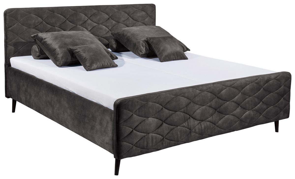 Polsterbett Mario A ca. 180x200 cm Dunkelgrau - Dunkelgrau, Basics, Holz/Holzwerkstoff (180/200cm) - MID.YOU