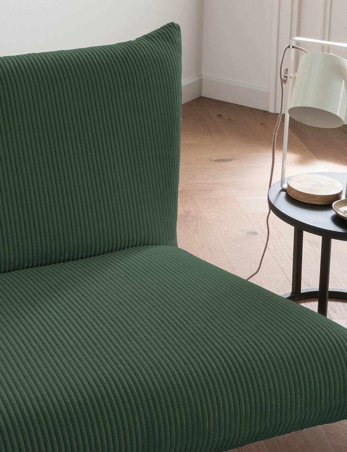 Relaxsessel Cremona Dunkelgrün - Dunkelgrün/Schwarz, Design, Textil/Metall (100/78/96cm) - Livetastic