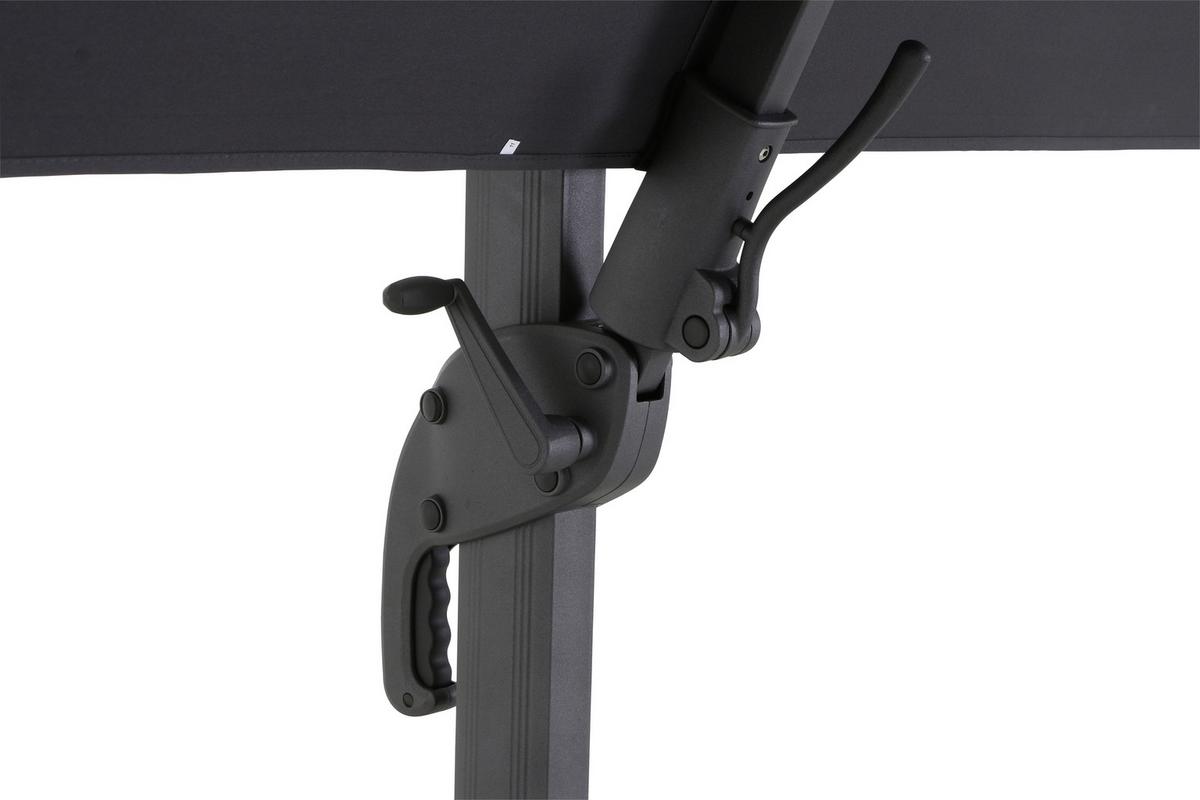 Ampelschirm California N+ B: 300 H: 263 cm Anthrazit - Anthrazit, KONVENTIONELL, Textil/Metall (300/300cm) - Siena Garden