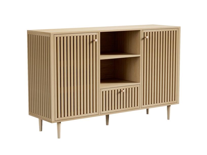 Komoda Barcelona - prirodne boje/zlatne boje, Lifestyle, papir/drvni materijal (142,8/90/40cm) - Modern Living