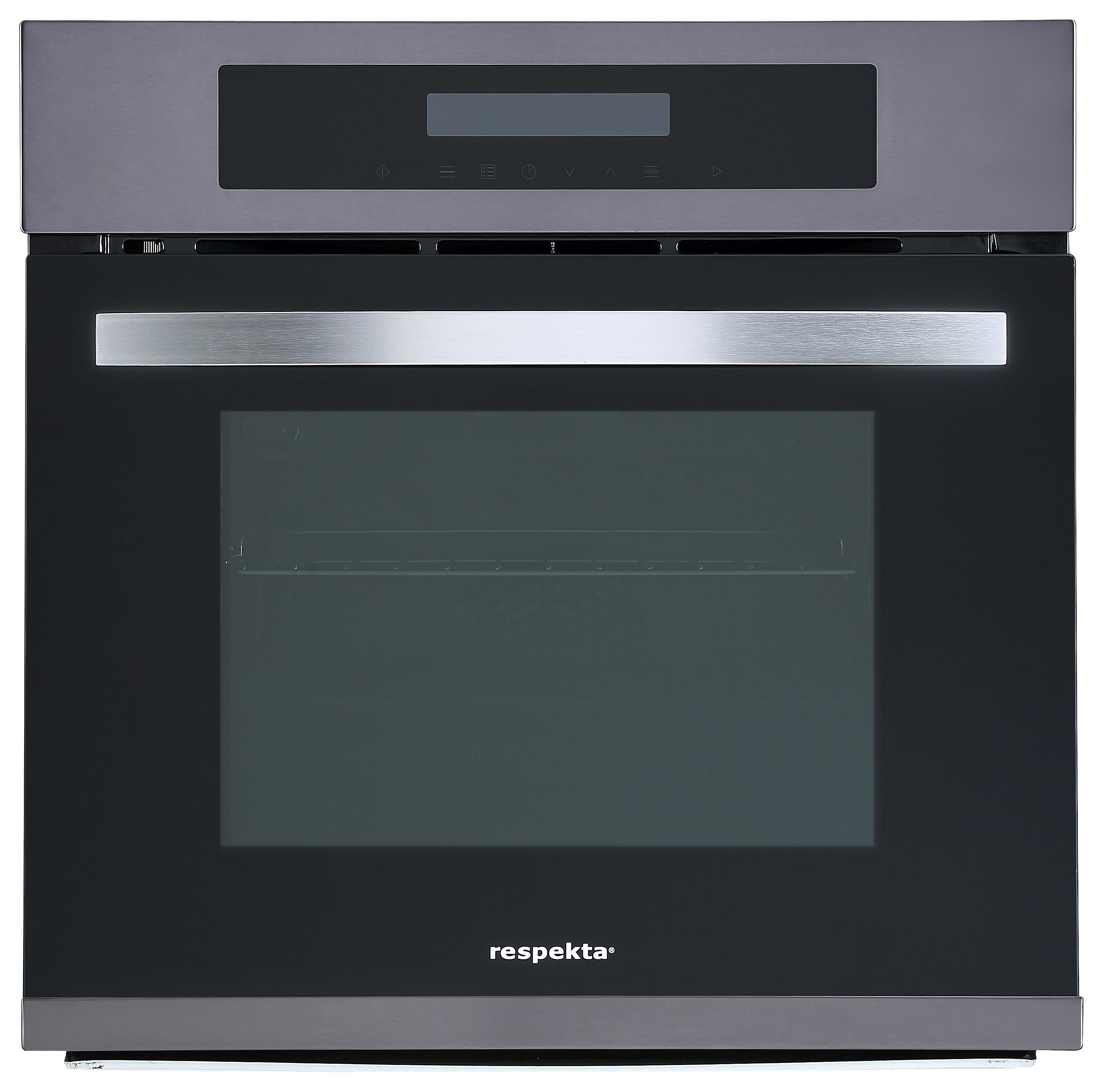 Einbaubackofen Salvador ca. 59,5/59/54,2 cm Schwarz - Schwarz, Trend, Glas/Metall (59,5/59/54,2cm) - Respekta