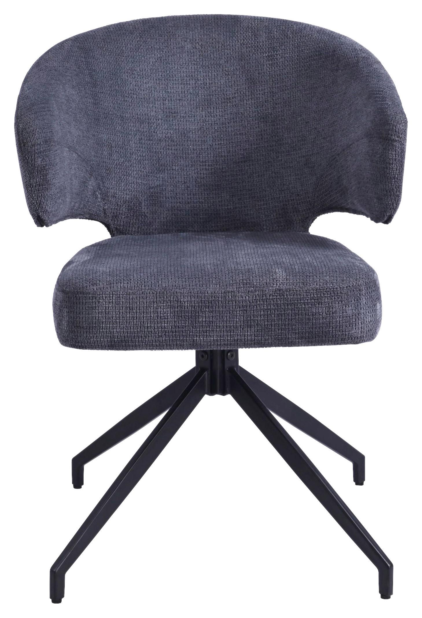 Karosszék Shell - fekete/sötétszürke, Lifestyle, textil/fa (57/82/60cm) - Premium Living