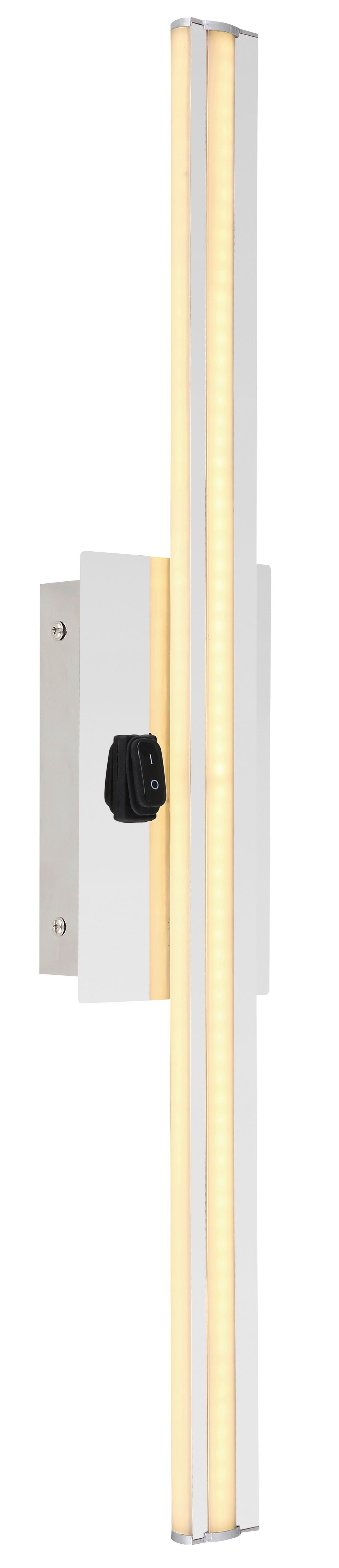 Stenska Led-svetilka Julia, S Sijalko - barve kroma/opal, Design, kovina/umetna masa (10/6,2/61cm) - Globo