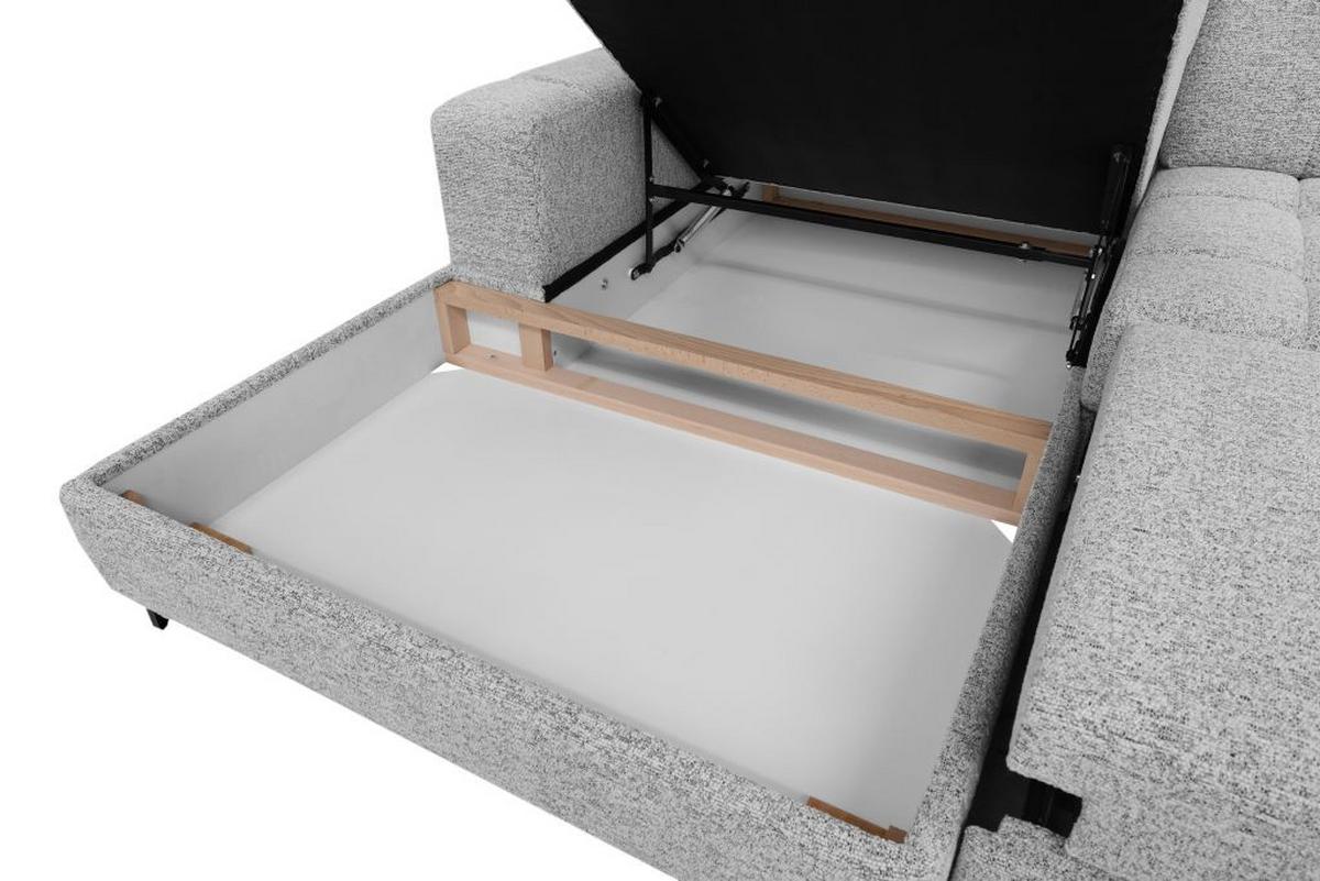 Kutna Garnitura Santorini - siva/crna, Moderno, tekstil (193/291cm) - Premium Living