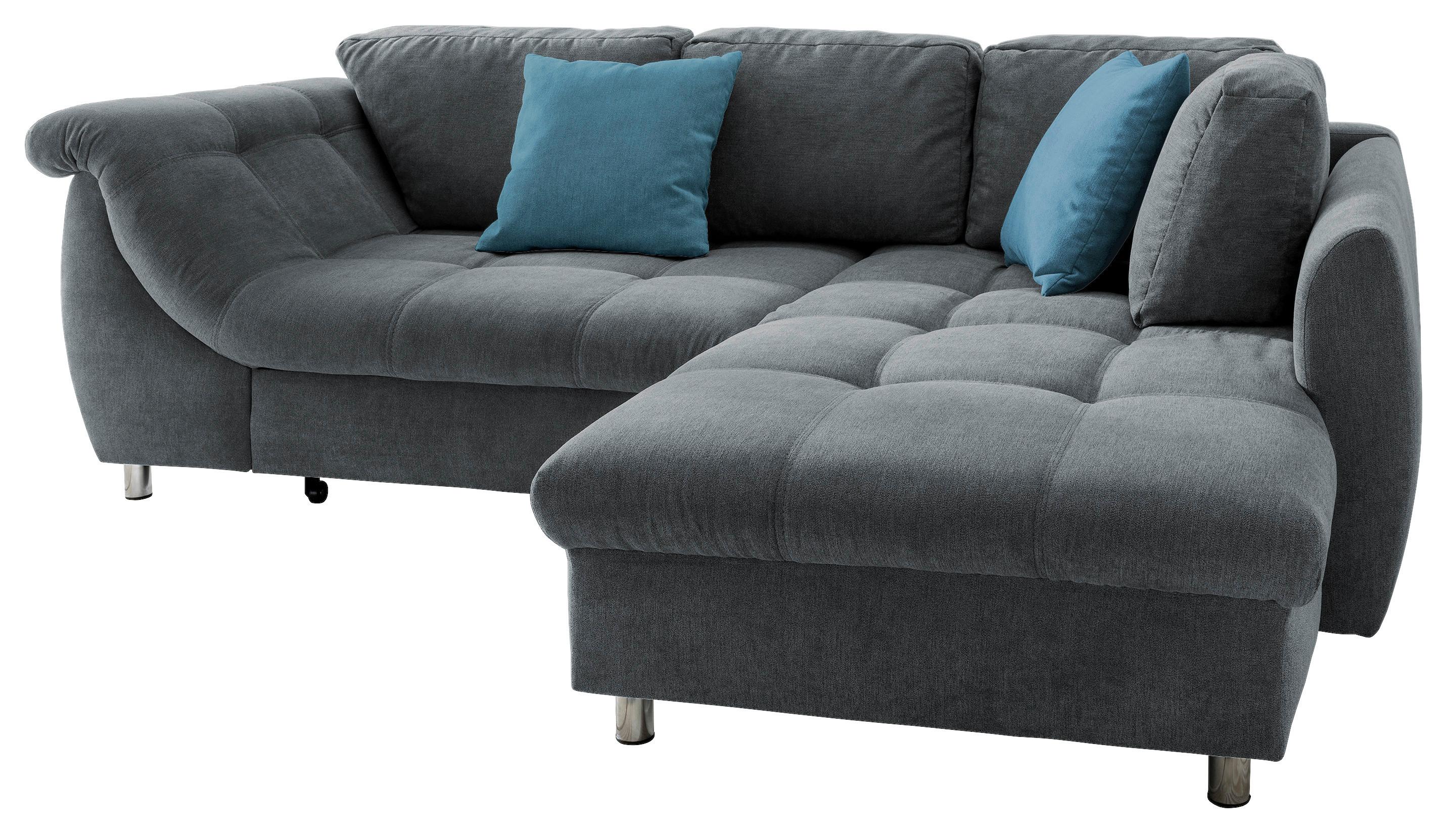 Sedežna Garnitura Agira, Antracit, Ležišče - barve kroma/modra, Design, tekstil (250/190cm) - Modern Living