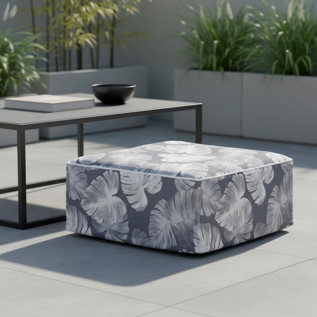 Pouf Cassy Grau ca. 60x23 cm - Grau, MODERN, Textil (60/23/60cm) - Bessagi Garden