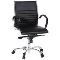 Drehstuhl Parma 10 Schwarz/Chromfarben - Chromfarben/Schwarz, MODERN, Leder/Kunststoff (60/111/50cm) - MID.YOU