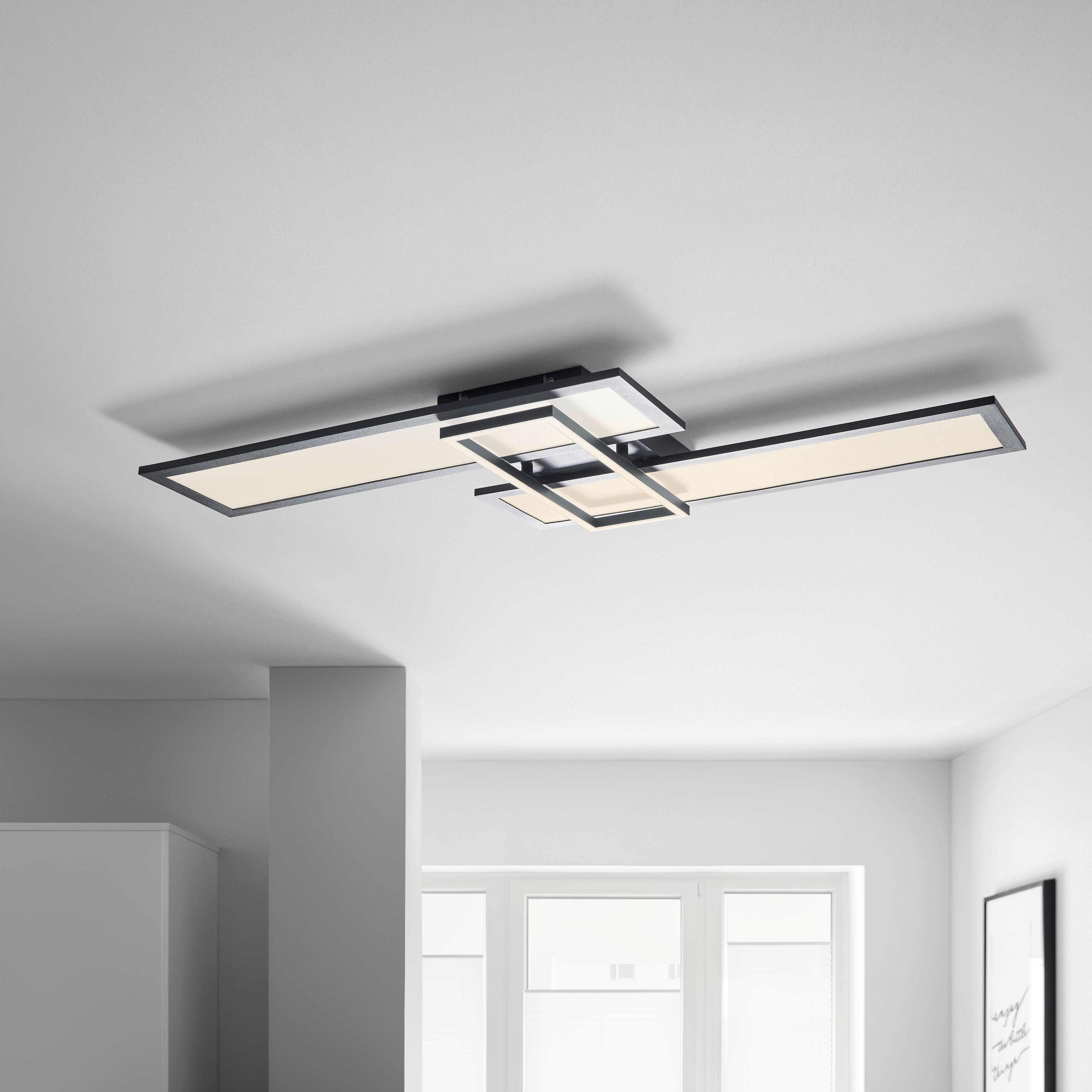 LED-Deckenleuchte Aleyna in Schwarz max. 41 Watt - Schwarz, MODERN, Kunststoff/Metall (90/40/7cm) - Bessagi Home