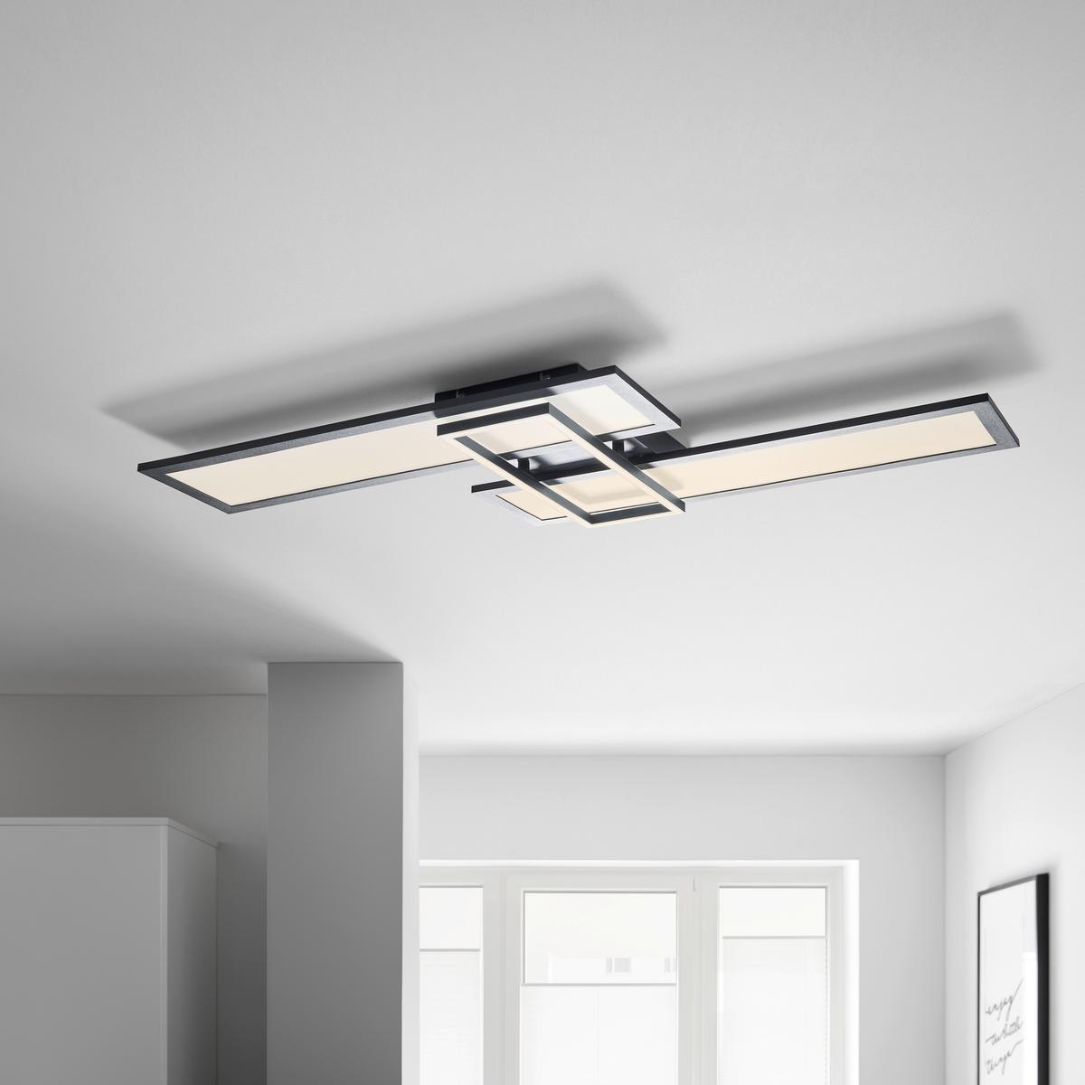 LAMPA SUFITOWA LED ALEYNA - czarny, Modern, tworzywo sztuczne/metal (90/40/7cm) - Bessagi Home