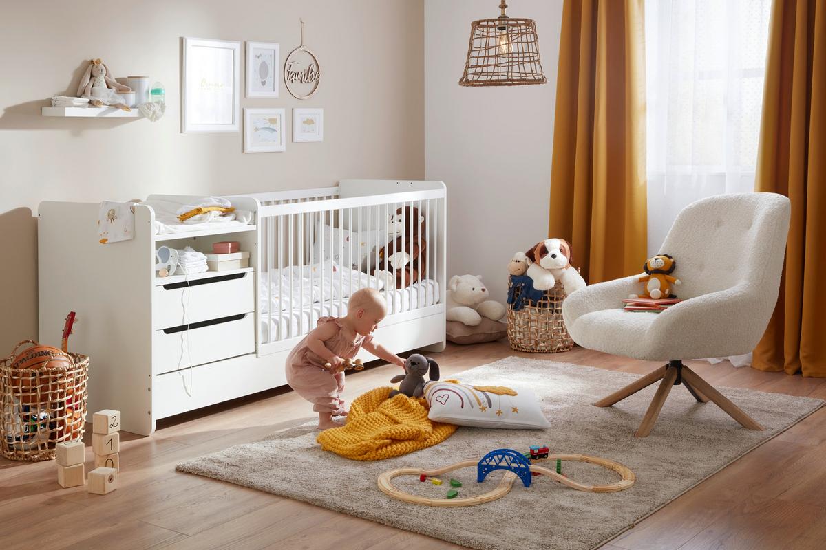 Gitterbett in Weiss ca. 70x140cm - Weiss, Modern, Holz/Holzwerkstoff (204/95/75cm) - Mömax