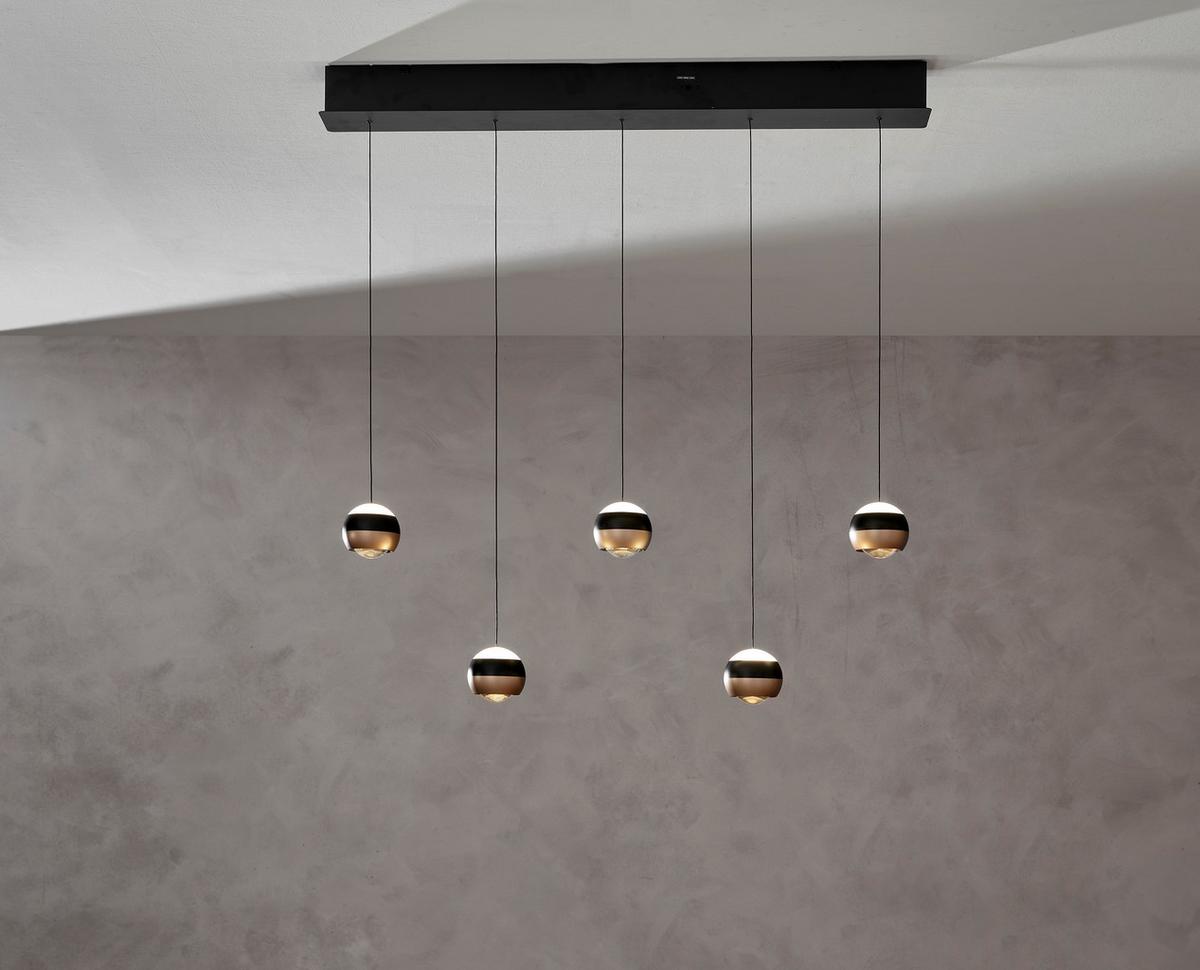 LAMPA WISZĄCA LED 344410532 ORBIT - czarny, Design, metal (100/10,5/200cm)