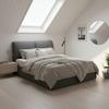 STOPPAD SÄNG PERLA - mörkgrå/svart, Modern, trä/textil (180/200cm) - Bessagi Home