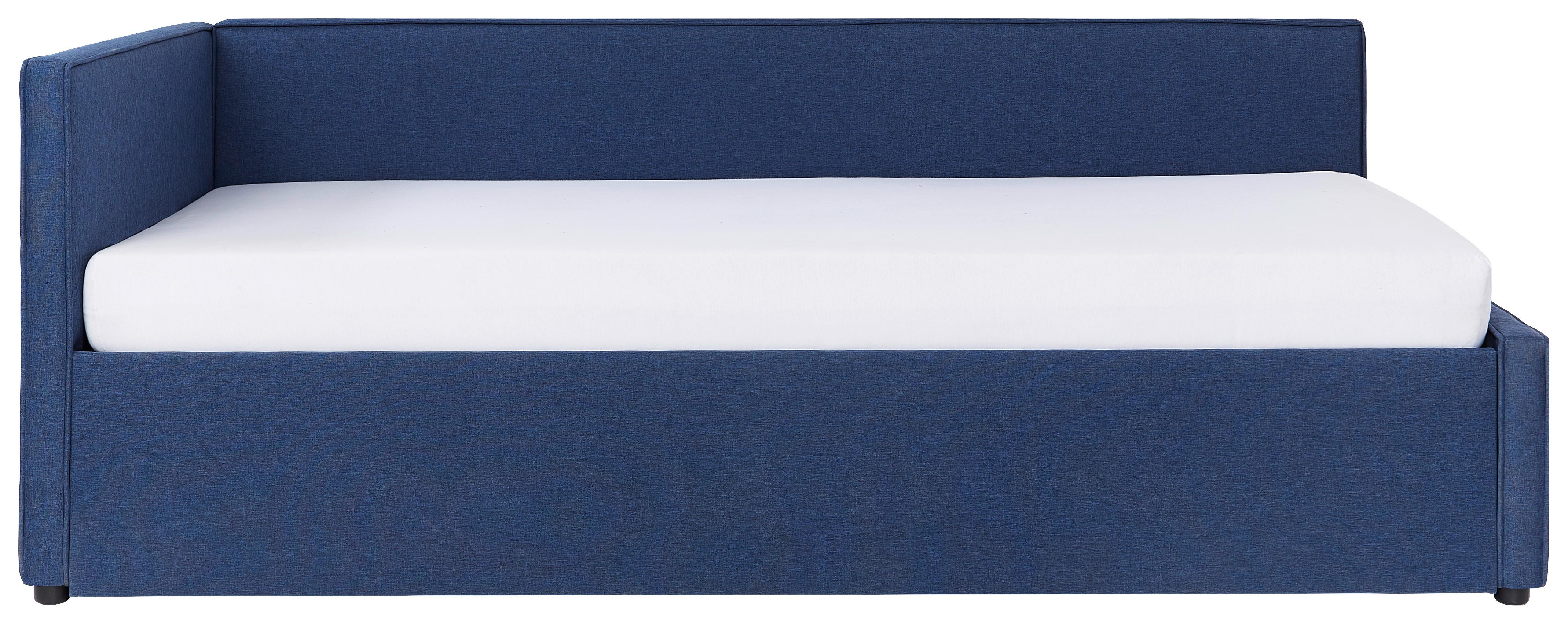 Ausziehbett in Blau ca. 90x200cm - Blau/Schwarz, Konventionell, Holz/Kunststoff (90/200cm) - Modern Living