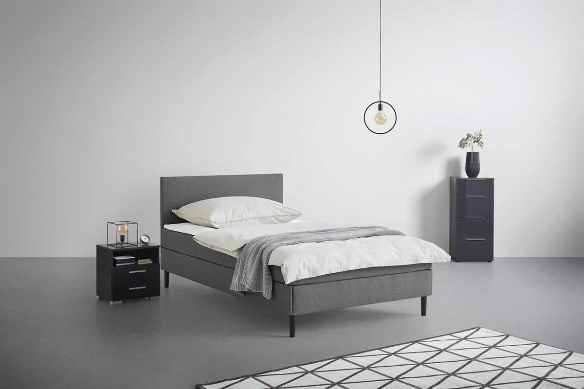 Ágy Janis - natúr színű/szürke, Konventionell, textil/fa (140/200cm) - Best Price