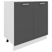 Kuhinjska Spodnja Omarica Esilo, Siva, Bela - bela/barve aluminija, Konvencionalno, kovina/leseni material (80/82/46cm) - MID.YOU