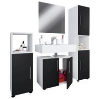 Kopalnica Flandu Ii, Bela, Črna - črna/bela, Moderno, leseni material (122cm) - MID.YOU