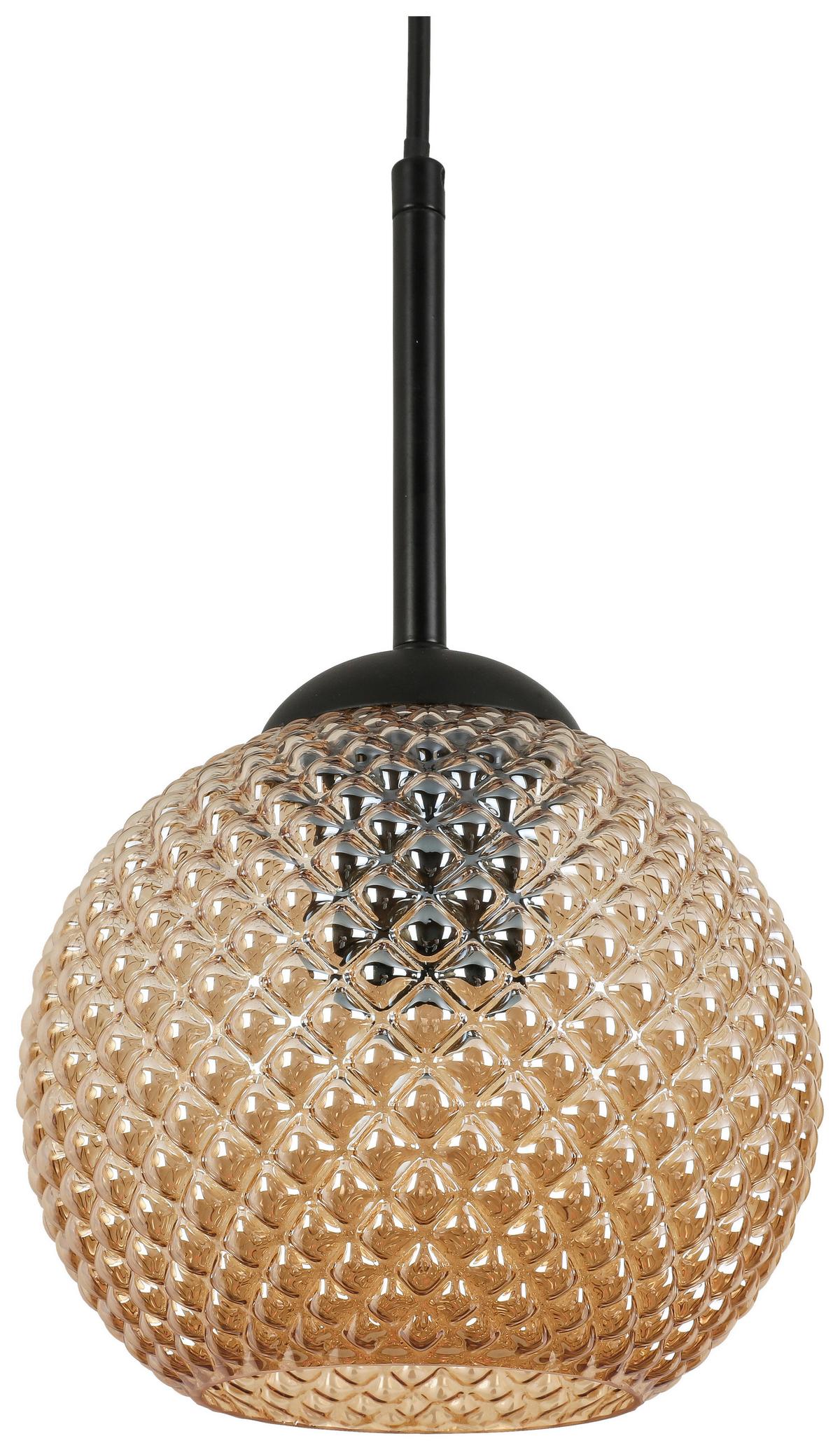 LAMPA WISZĄCA GUDI - kolor bursztynowy/czarny, Modern, metal/szkło (70/16/120cm) - Modern Living