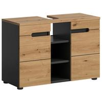 Omarica Za Pod Umivalnik Canu, Barva Hrasta - temno siva/črna, Moderno, umetna masa/leseni material (80/55/34cm) - MID.YOU