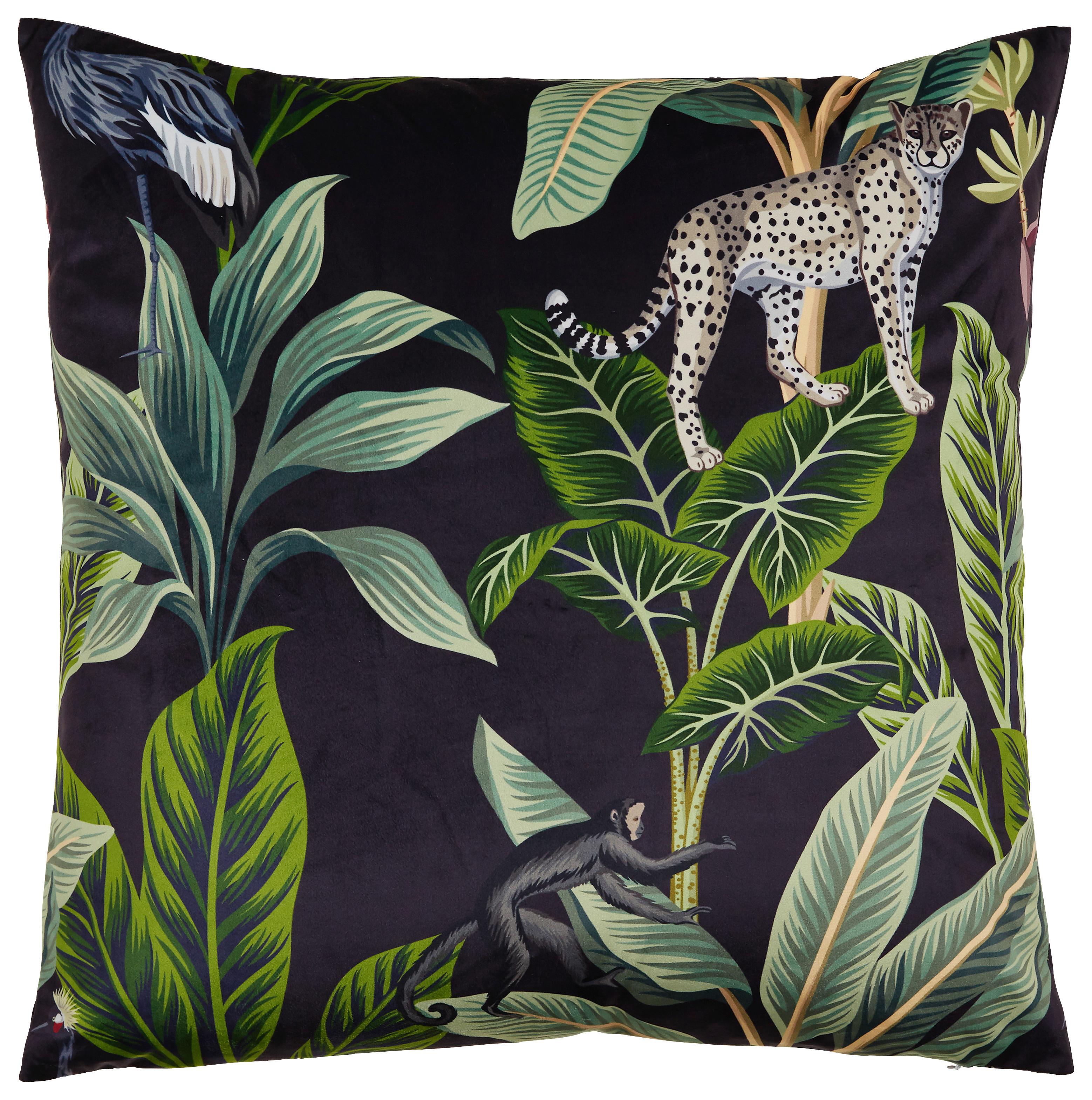 Okrasna Blazina Junglelife - črna, Konvencionalno, tekstil (60/60cm) - Modern Living