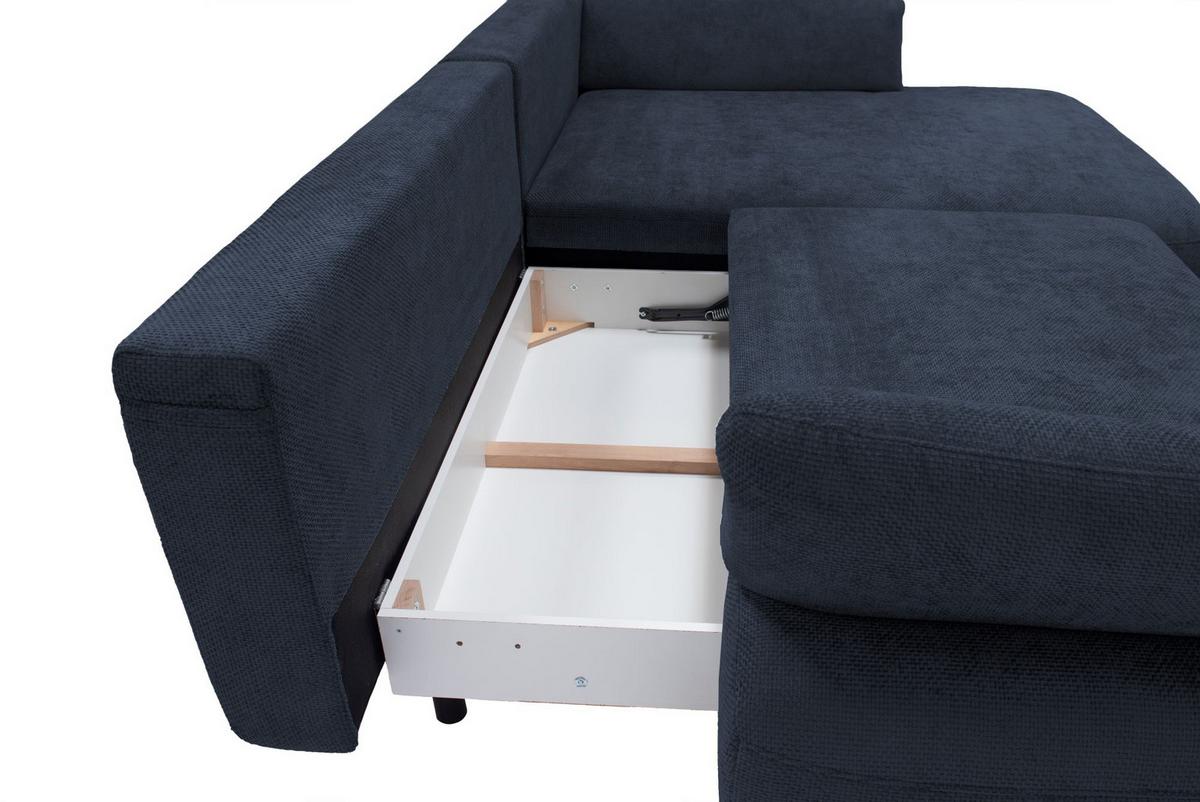 Kutna Garnitura Madison - plava/crna, Moderno, drvni materijal/drvo (284/92/186cm) - Modern Living