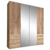 Ormar S Klasičnim Vratima Level - srebrne boje/boje hrasta, Moderno, staklo/drvni materijal (200/216/58cm) - Modern Living