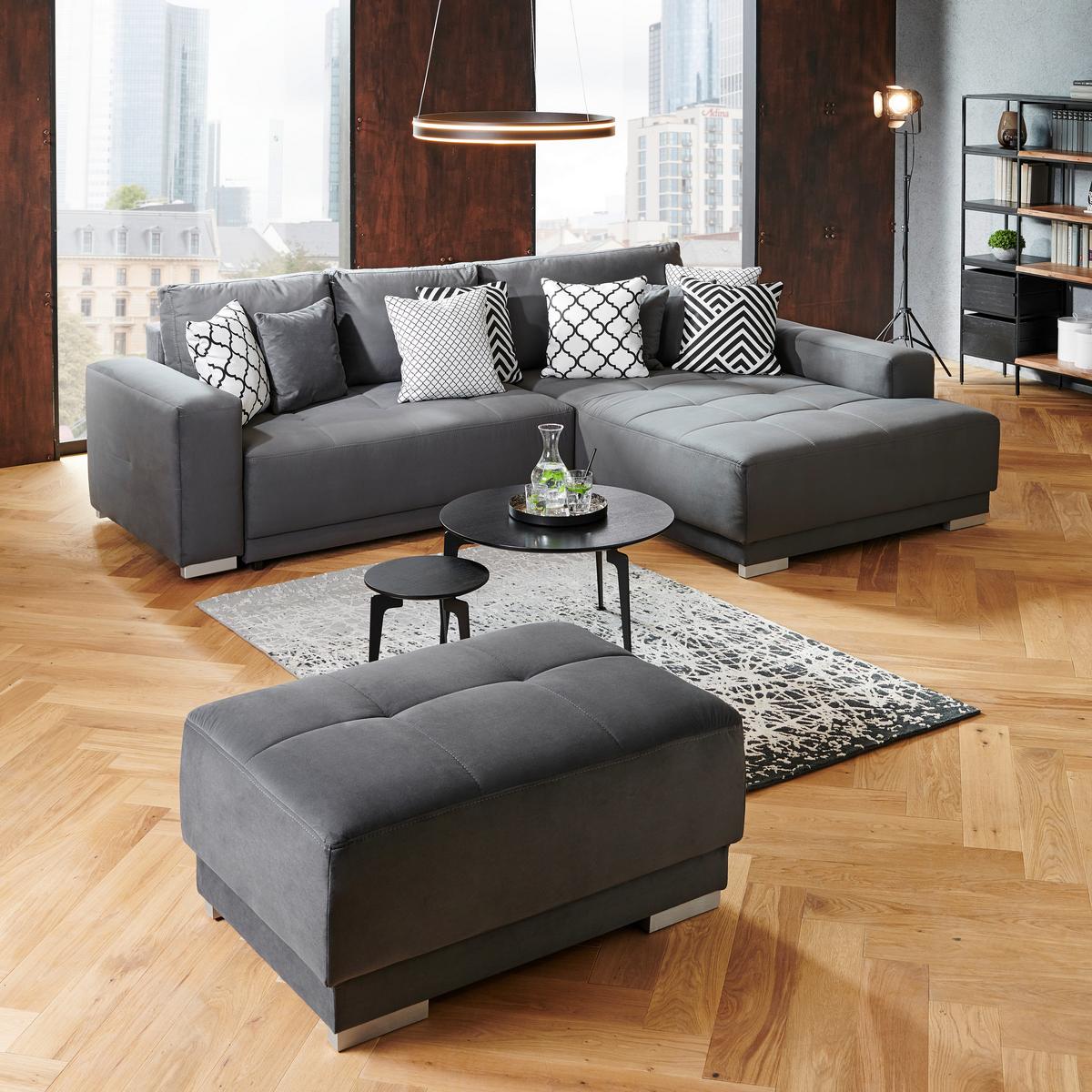 Sarokkanapé Rocky - szürke, Design, textil (195/293cm) - Mömax