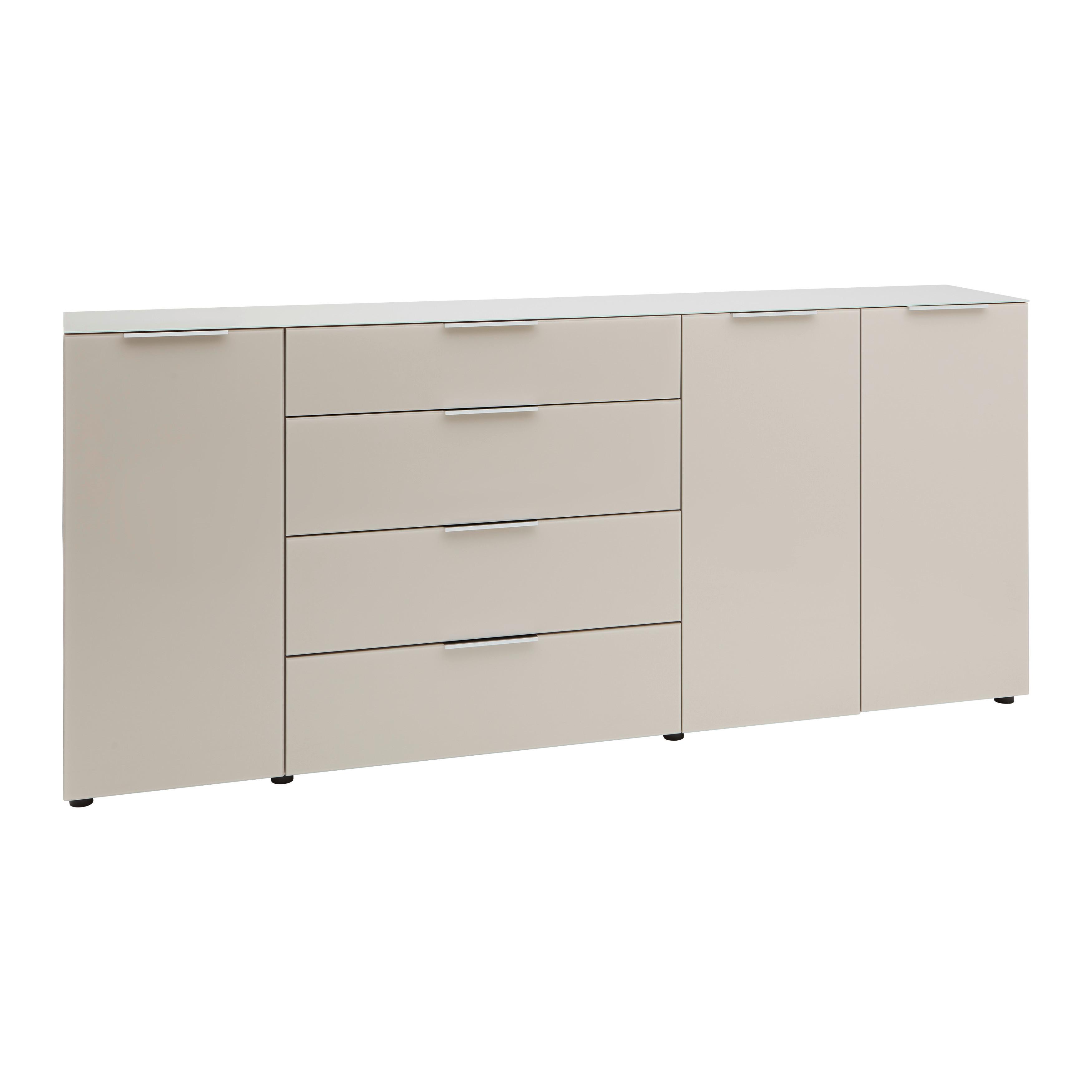 Sideboard Siena Kaschmirfarben - Chromfarben/Kaschmir, MODERN, Glas/Holzwerkstoff (226/99/40cm) - Mömax