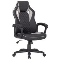 Scaun directorial Marco - negru/gri, Modern, plastic/metal (65,5/110-120/69cm) - Modern Living