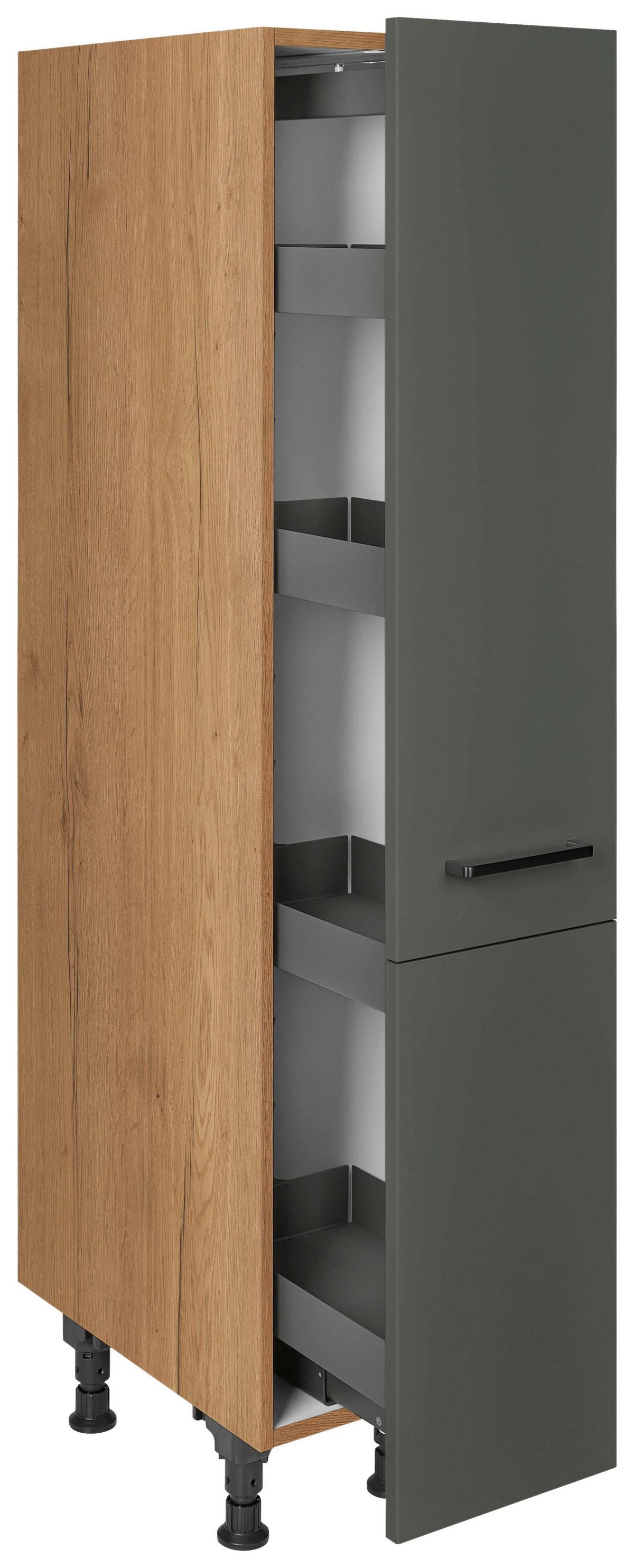 Apothekerschrank Easytouch Grün - Eichefarben/Schwarz, MODERN, Holzwerkstoff/Metall (30/168/58cm) - Nobilia
