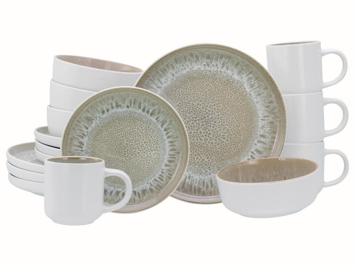 Kombinirani Servis Nordic Fjord Sand, 16-Delni - bela/bež, Basics, keramika - Creatable