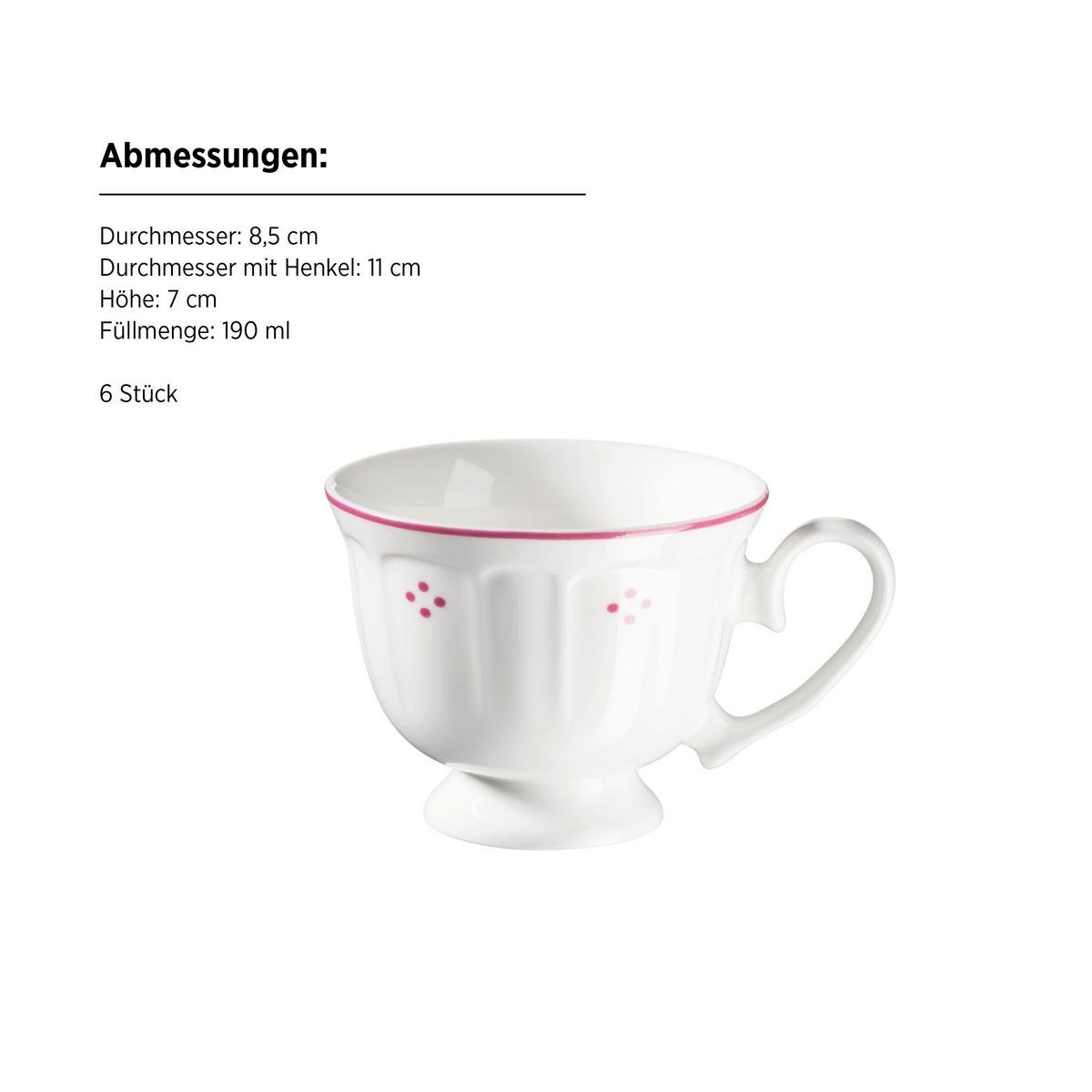 SERVICE À CAFÉ 934143 KAFFEESERVICE LOVA - blanc/rouge, Basics, céramique - Mäser