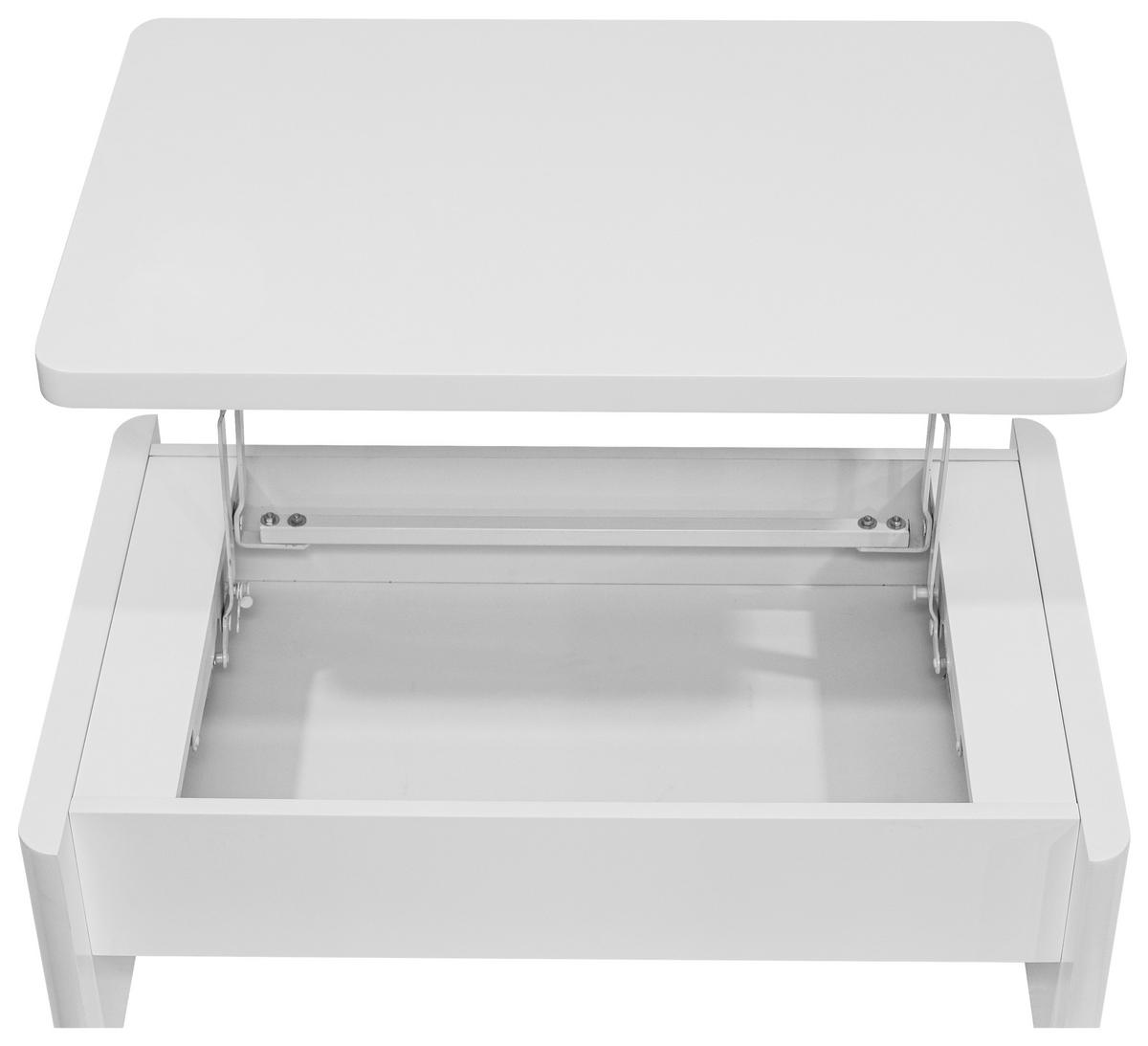 STOLIK KAWOWY NANCY - biały, Konventionell, materiał drewnopochodny/metal (90/60/38-63cm) - Xora