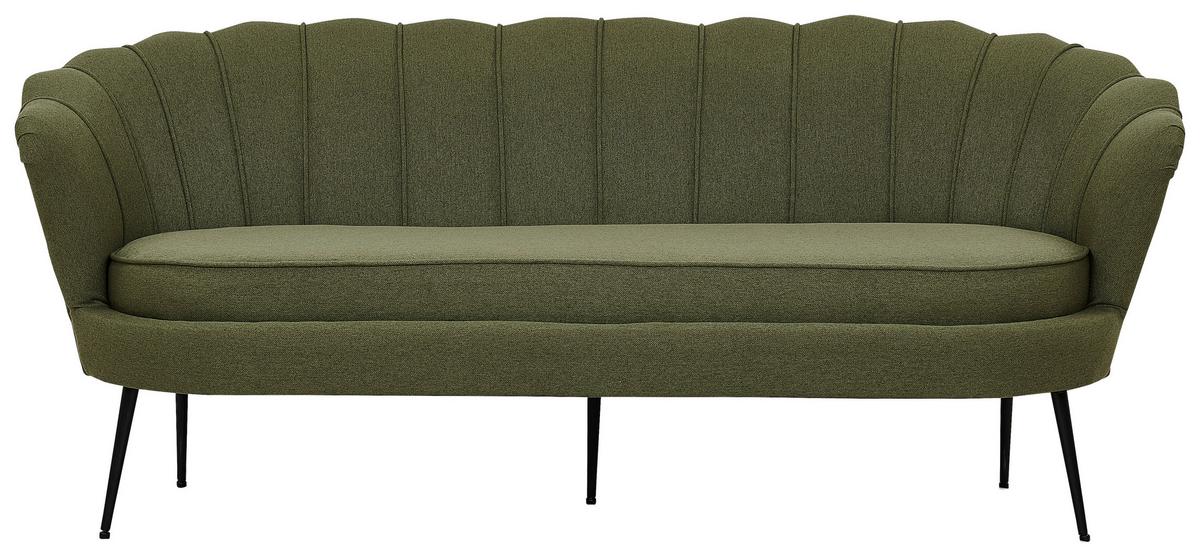 Sofa Calais ca. 180 cm Olivgrün - Schwarz/Olivgrün, Design, Textil/Metall (180/78.5/78cm) - Livetastic