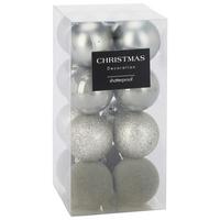 Christbaumkugel-Set Romy Silberfarben 16-teilig - Silberfarben, KONVENTIONELL, Kunststoff (5cm) - Mömax