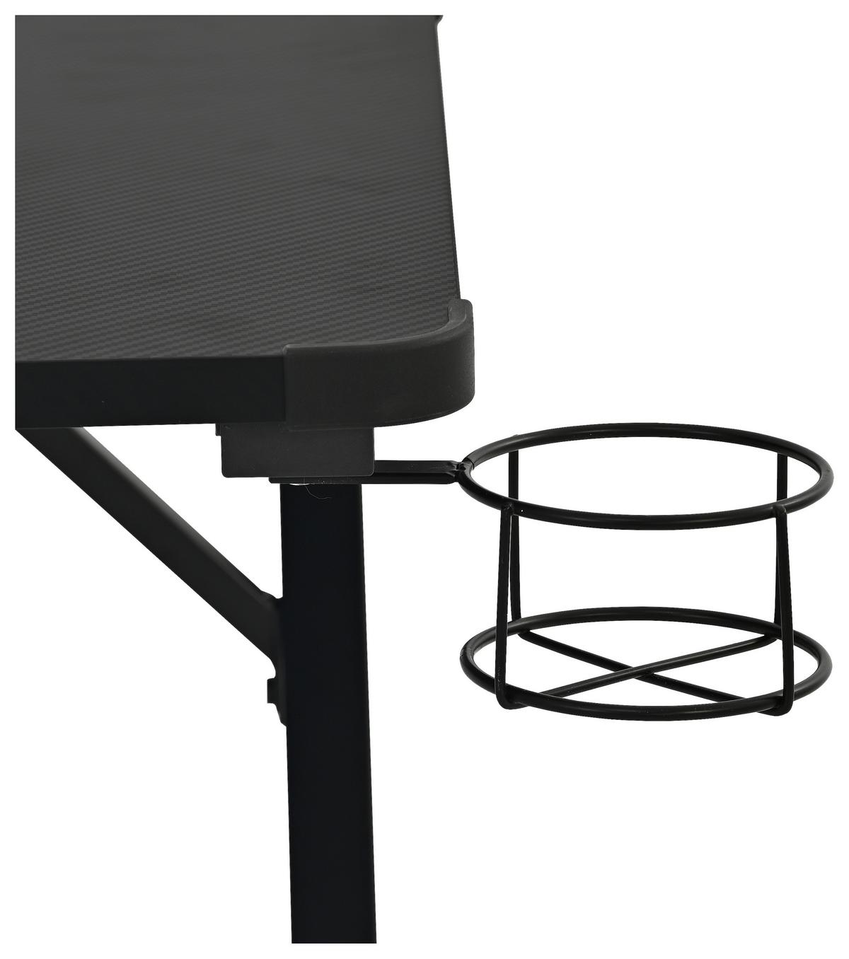 Gaming Miza Gerald, Črna - črna, Trend, kovina/leseni material (120/75/60cm)