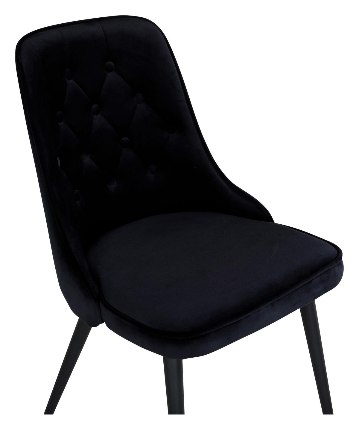 STUHL-SET VELVET DELUXE - Schwarz, Design, Kunststoff/Textil (50/88.5/66cm) - Livetastic