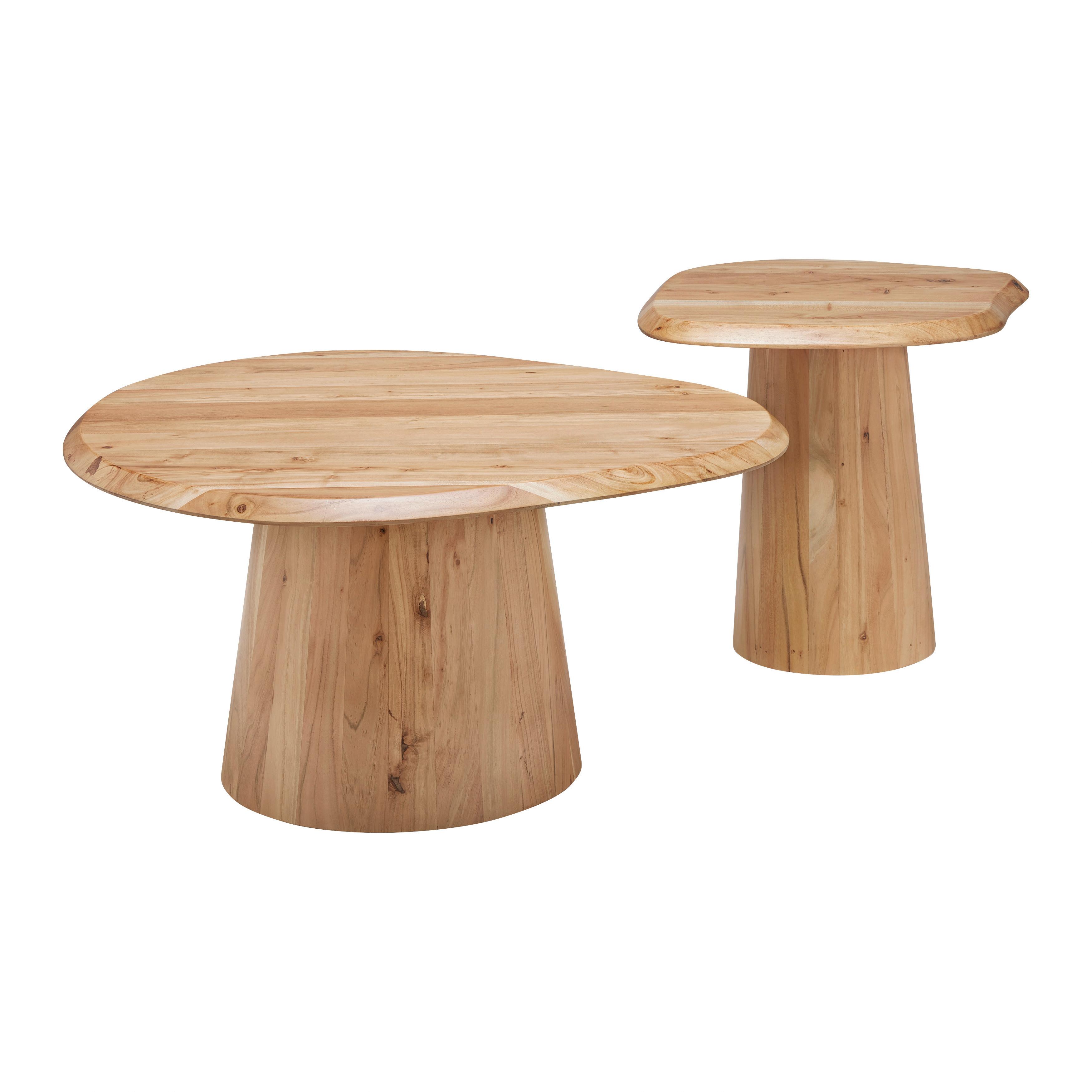 COUCHTISCHSET TREE -TREND- - Akaziefarben, Modern, Holz (80/55/40/45/80/55cm) - Premium Living